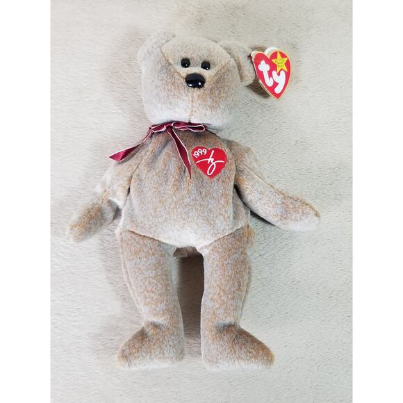 Ty Beanie Signature Bear 1999 w/ Tag 8" Plush Stuffed Tan Animal Nursery Decor - Picture 8 of 12